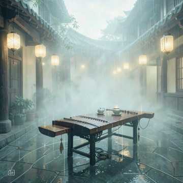 檐下听雨