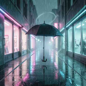 霓虹雨街