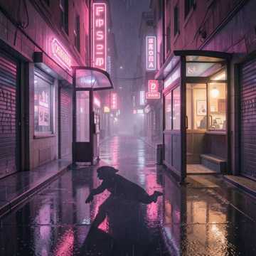 霓虹巷口的影子