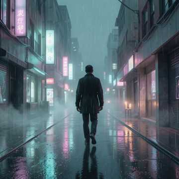 独自在雨中迷乱