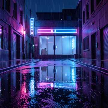霓虹雨巷