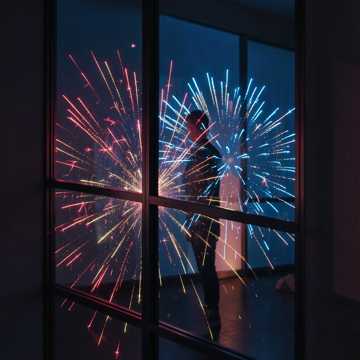 窗中焰火