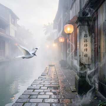 微雨双飞燕