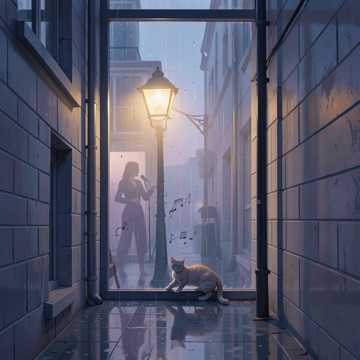 雨打屋檐半盏灯