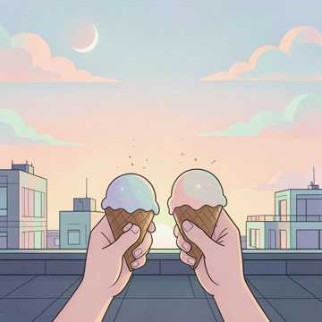 甜筒融化的夏天