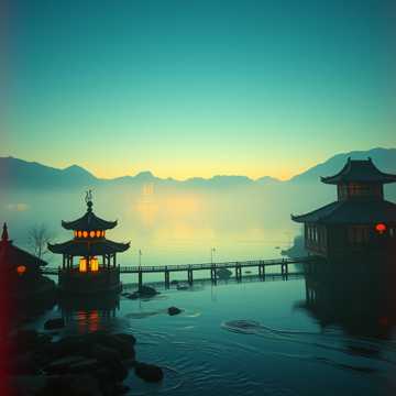 锦水浮光卷帘深