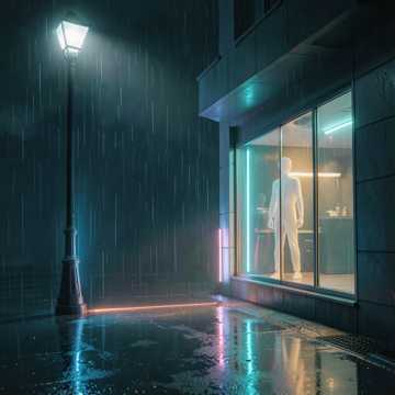 未熄灭的街灯
