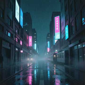 霓虹未眠的街
