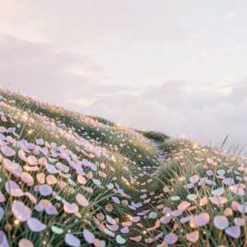 漫山遍野花朵朵
