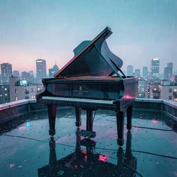 钢琴浸雨
