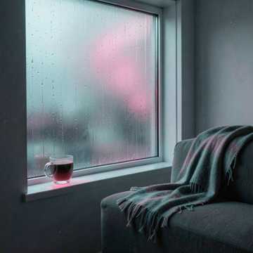 碎在玻璃上的雨滴