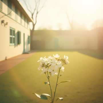 栀子花苞轻轻触