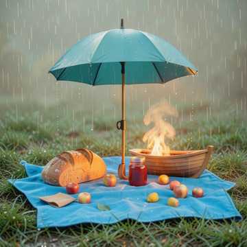 雨把便当收走