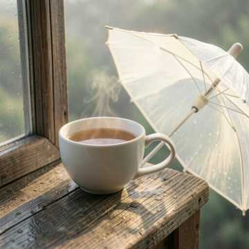 湖边小雨