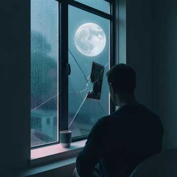 空杯对月