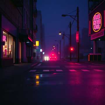 霓虹倒影