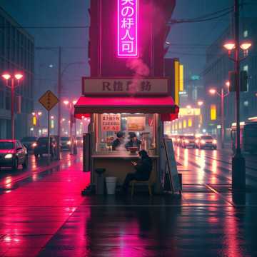 霓虹泡面摊