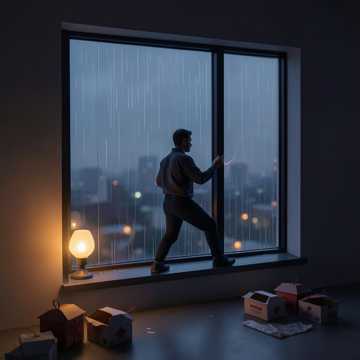 窗台敲打音符的人