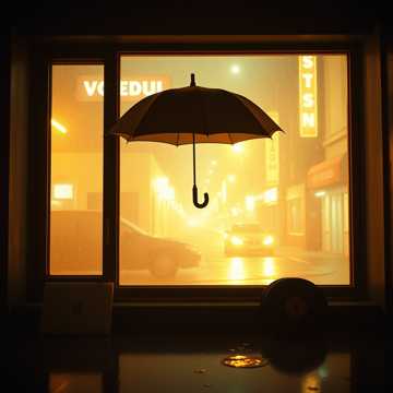雨丝落进光