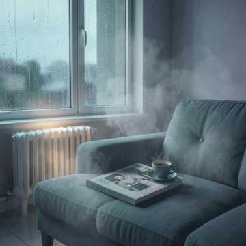 雨痕掠过窗
