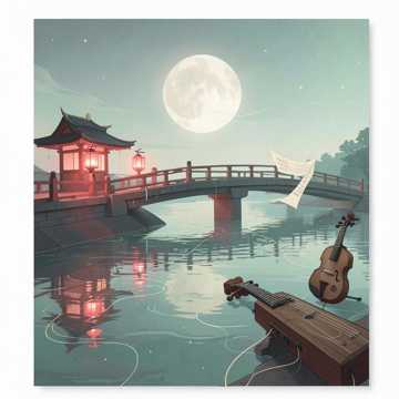 桥下灯影孤鸿