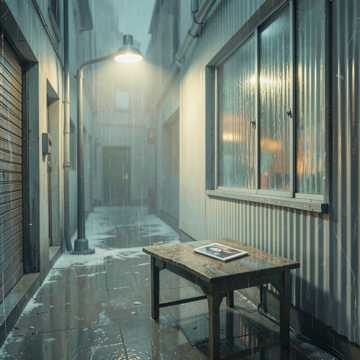 雨叩旧铁皮窗