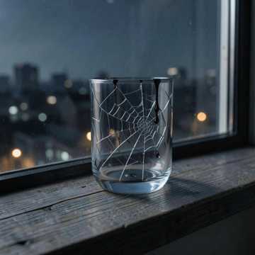 夜色碎成玻璃杯