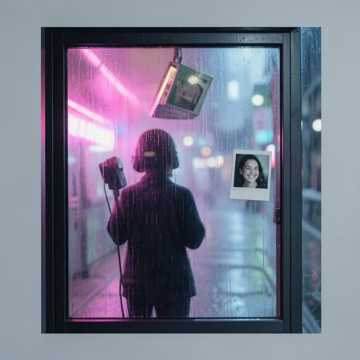 旧电话亭听雨