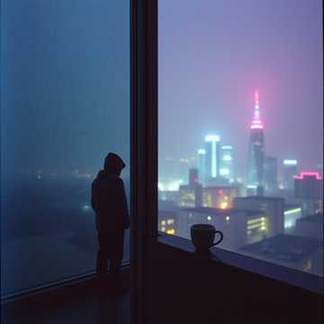 咖啡凉透听雨声