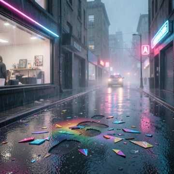 霓虹碎在鞋跟下