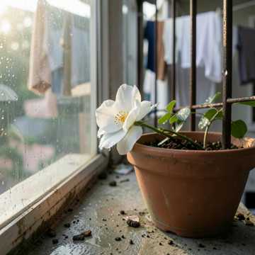 台风后的花