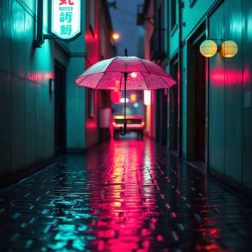 霓虹雨巷