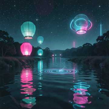一盏盏浮灯