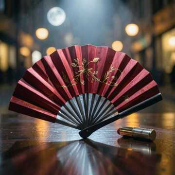 红扇子上的月光