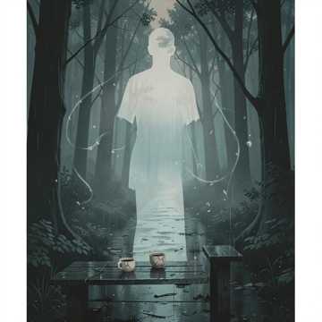 森林下起雨