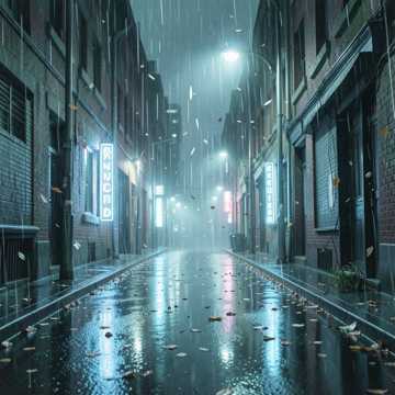 霓虹碎在柏油路