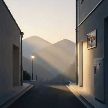 两座小山的黄昏