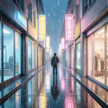 霓虹雨巷