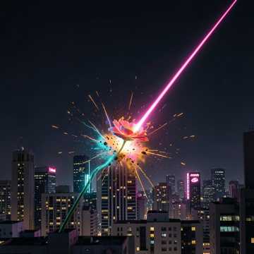 刹那烟火燃夜空