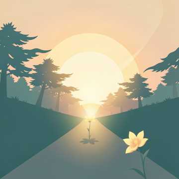 逆光花开的路上