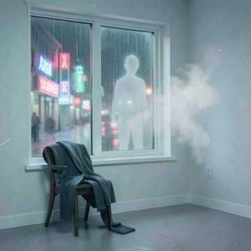 雨痕漫过窗