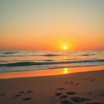 余晖踏浪