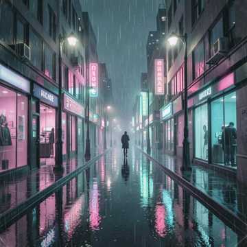 霓虹贴着影子走