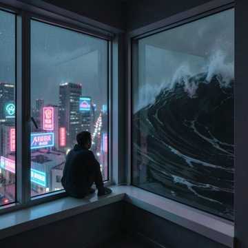 黑浪吞晨光