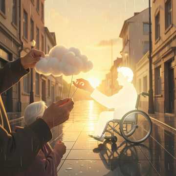 双鬓系住的夕阳