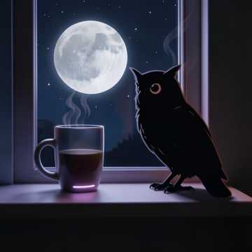Moonlight Sips Coffe