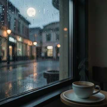 窗边听雨