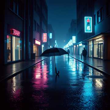 雨声踩碎街灯