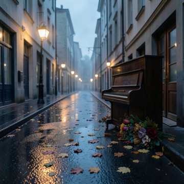 数落叶的雨天