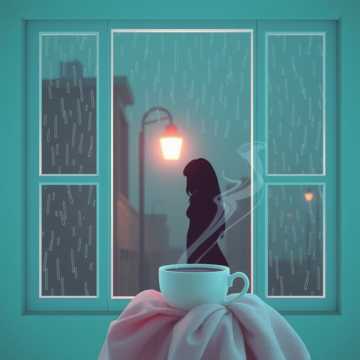 空杯沿的雨声